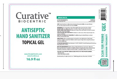 Curative BioCentric Antiseptic Hand Sanitizer 16.9oz.jpg Curative Biocentric Antiseptic Hand Sanitizer 16.9oz or 500 mL - Curative BioCentric Antiseptic Hand Sanitizer 16.9oz